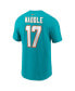 Men's Jaylen Waddle Aqua Miami Dolphins Player Name and Number T-shirt