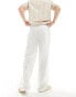 COLLUSION beach linen trouser in white