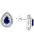 ფოტო #1 პროდუქტის EFFY® Sapphire (1-3/8 ct. t.w.) & Diamond (5/8 ct. t.w.) Halo Stud Earrings in 14k White Gold