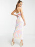 Peppermayo cowl front maxi dress in pastel wave print