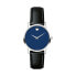 Фото #1 товара Movado 0607318 Black Leather Blue Dial Stainless Steel Women’s Movado Museu...