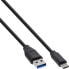 InLine USB 3.2 Gen.1x2 Cable - USB-C male / USB-A male - black - 0.3m