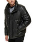 Men's Faux Leather Classic Puffer Jacket