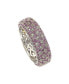 Фото #2 товара Pink Sapphire & Lab-Grown White Sapphire Pave Eternity Band Ring in Sterling Silver by Suzy Levian