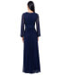 Фото #2 товара Women's V-Neck Embroidered Chiffon Gown