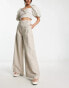 Фото #8 товара ASOS DESIGN high waisted wide leg trouser in stone