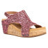 Фото #4 товара Corkys Carley Glitter Studded Wedge Womens Pink Casual Sandals 30-5316-MBGL