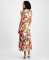 Фото #2 товара Women's Floral-Print Tiered Midi Dress