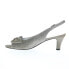 Фото #7 товара David Tate Spirit Womens Gray Narrow Canvas Slingback Heels Shoes 9.5