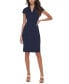 ფოტო #1 პროდუქტის Women's V-Neck Cap Sleeve Sheath Dress