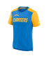 Men's Heathered Powder Blue, Heathered Gold Los Angeles Chargers Color Block Team Name T-shirt