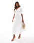 Style Cheat maxi dress with mixed broderie in white