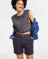 Фото #3 товара Women's Cotton Mid-Rise Pleated Shorts