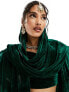 Kanya London velvet dupatta scarf in emerald green