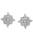 ფოტო #3 პროდუქტის Diamond Cluster Stud Earrings (1/10 ct. t.w.) in Sterling Silver, Created for Macy's
