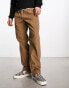 Vans baggy chinos in khaki with elasticated waist