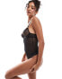 Фото #2 товара KBX plunge non-padded underwired mesh body in black