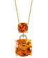 EFFY Collection eFFY® Citrine (12 ct. t.w.) & Diamond (1/20 ct. t.w.) 18" Pendant Necklace in 14k Gold