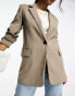 Pull&Bear oversized blazer in taupe brown Коричневый, M - EU 38 - фото #3