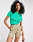 Фото #1 товара Topshop studio seam detail baby tee in green