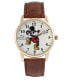 Фото #1 товара Unisex Disney 100th Anniversary Analog Brown Faux Leather Watch 30mm