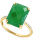 ფოტო #1 პროდუქტის EFFY® Dyed Jade & Diamond (1/20 ct. t.w.) Statement Ring in 14k Gold