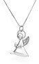 Charming silver necklace with zircons Angels A5BB (chain, pendant)
