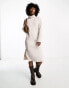 Noisy May high neck midi jumper dress in white