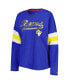 Фото #4 товара Women's Royal Los Angeles Rams Justine Long Sleeve Tunic T-shirt