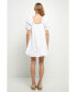 ფოტო #4 პროდუქტის Women's Shirred Puff Sleeve Mini Dress