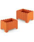 Фото #1 товара 2 Pack Rectangular Planter Box with Drainage Gaps for Front Porch Garden Balcony