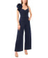 Women's Ruffle Trim Sleeveless Straight-Leg Jumpsuit