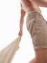 ASOS DESIGN slim chino shorts in mid length in stone