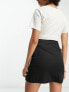 Pieces Tall side split mini skirt in black