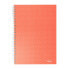 Фото #1 товара Тетрадь линейка ESSELTE Wiro Cardboard Covers Color Breeze A5 в полоску кораллового цвета