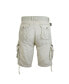 Men's Belted Cargo Shorts with Twill Flat Front Washed Utility Pockets