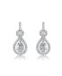 Фото #2 товара White Gold Plated with Cubic Zirconia Love Knot Door Knocker Dangle Earrings
