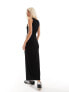 Фото #5 товара COLLUSION slash neck ribbed maxi dress in black