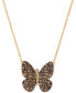 ფოტო #1 პროდუქტის Chocolatier® Diamond Butterfly Pendant Necklace (1-7/8 ct. t.w.) in 14k Rose Gold or Yellow Gold.