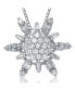 Фото #2 товара Sterling Silver White Gold Plated With White Cubic Zirconia Stones Sun Design Pendant