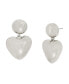 Фото #1 товара Silver Puffy Heart Drop Earrings