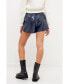 Фото #3 товара Women's High-Waisted Faux Leather Shorts