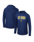 ფოტო #2 პროდუქტის Men's Navy West Virginia Mountaineers Team Color Rival Hoodie Long Sleeve T-shirt