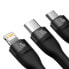 Фото #3 товара Kabel przewód 4w1 USB+USB-C do USB-C / iPhone Lightning / micro USB 1.2m - czarny