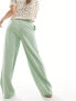 Фото #5 товара Mango linen straight leg trousers in sage green