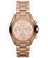 Women's Chronograph Mini Bradshaw Rose Gold-Tone Stainless Steel Bracelet Watch 35mm MK5799