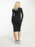 Vero Moda Maternity nursing midi dress with long sleeves in black