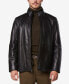 ფოტო #1 პროდუქტის Men's Wollman Smooth Leather Racer Jacket with Removable Interior Bib