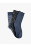 3'lü Soket Çorap Seti Çok Renkli Geometrik Desenli