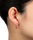 Red Crystal Heart Dangle Hoop Earrings in Sterling Silver, Created for Macy's